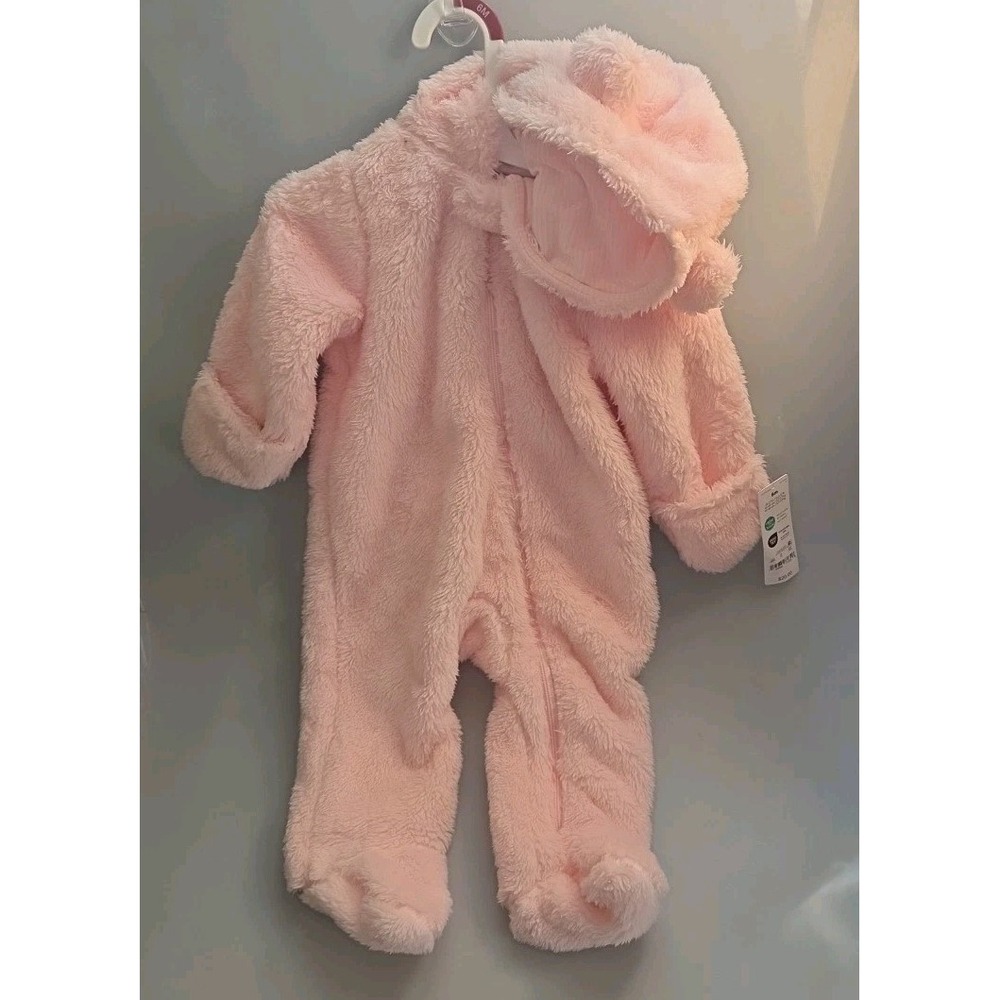 Carter's New With Tags Pink Fuzzy Zip One-Piece‎ Coverall 6 Months